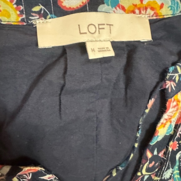 LOFT Multicolor Paisley Long Sleeve Dress Size Medium. E70 - Picture 6 of 17